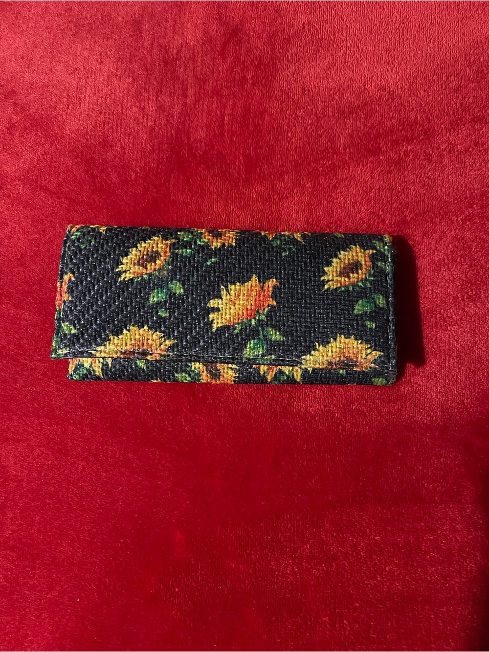 Floral Wallet in Black & Yellow Like New